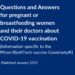 Information on the COVID-19 vaccine for women who are pregnant or breastfeeding