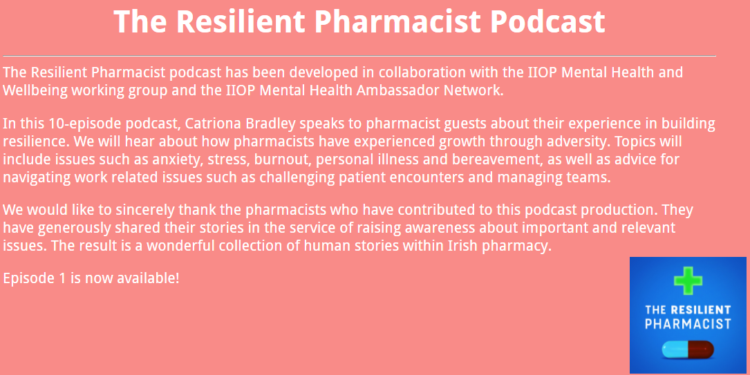 IIOP launches new podcast the resilient pharmacist hosted by Dr. Catriona Bradley