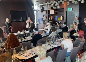 Neostrata's Global Trainer, Kim Sarros & Neostrata Ireland’s Trainer, Gillian MacMahon presenting a live demonstration.