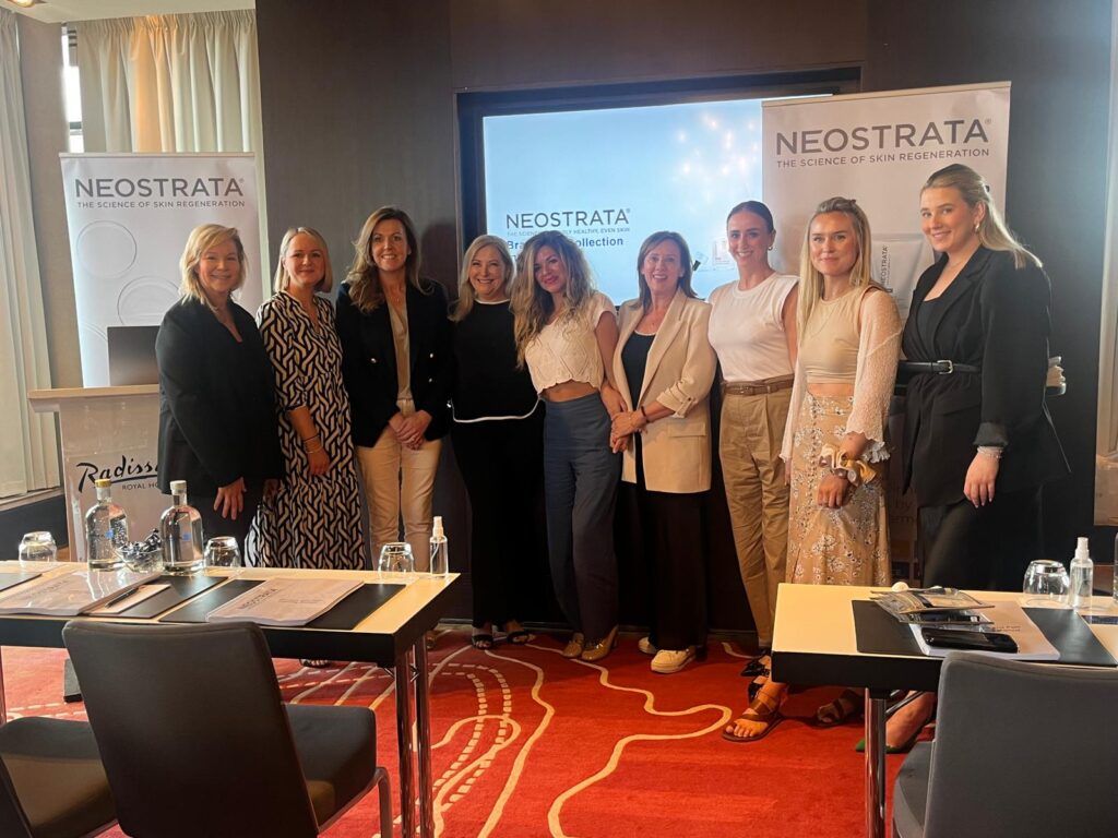 Neostrata team (USA and Ireland) from left: Katherine Mueller, Nuala Anne Curley, Elaine McKale, Kim Sarros, Soraya Blazquez, Gillian MacMahon, Ger Fitzgerald, Daisy Cleary, Amy Rossiter.